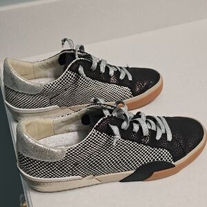 Dolce Vita Women's Black and Silver Sneakers, Zina, Size 7.5